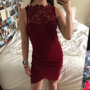 burgundy formal dress